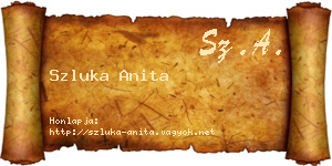 Szluka Anita névjegykártya