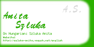 anita szluka business card